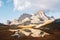 Clear water of alpine lake Piani in the Tre Cime Di Laveredo National Park