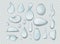 Clear water drops different shapes vector illustration