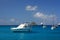 Clear water, tropical island, yachts and boats