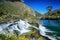 Clear waters of Canete river in Huancaya village, Peru