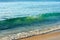 Clear wave in a warm sea in the tropical island of Barbados