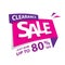 Clearance Sale pink purple 80 percent heading design for banner