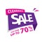 Clearance Sale purple pink 70 percent heading design for banner