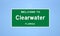 Clearwater, Florida city limit sign. Town sign from the USA.