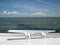 Cleat on the deck of a sailing yacht