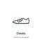 Cleats outline vector icon. Thin line black cleats icon, flat vector simple element illustration from editable american football