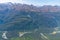 Cleddau river winding through Southern Alps near Queenstown in New Zealand