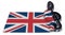 Clef symbol and flag of the united kingdom