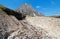 Clement Mountain as seen from Hidden Lake trail on Logan Pass in Glacier National Park during the 2017 fall fires in Montana USA