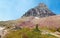 Clement Mountain as seen from Hidden Lake trail on Logan Pass in Glacier National Park during the 2017 fall fires in Montana USA