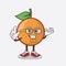 Clementine Orange Fruit cartoon mascot character in geek style