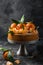 Clementines polenta cake, dark background