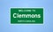 Clemmons, North Carolina city limit sign. Town sign from the USA.
