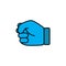 Clenched fist flat icon. Design vector