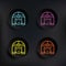 Cleopatra dark badge color set icon. Simple thin line, outline vector of mythology icons for ui and ux, website or mobile