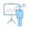 Clerk Near Analytics Stand Icon