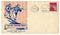 Cleveland, Ohio, The USA  - 19 March 1943: US historical envelope: cover with patriotic cachet They`re fighting fools!..we must gi