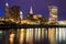 Cleveland skyline across Cuyahoga River