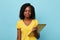 Clever beautiful afro female student looking at the camera