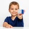 Clever boy. The child solved the problem. He collected a Rubik`s Cube