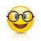 Clever emoji with glasses