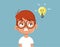 Clever Little Boy Having a Brilliant Idea Vector Cartoon