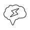 Clever, mind, intellect outline icon. Line art vector