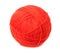 Clew of woolen thread isolated on a white background. Red ball of woolen