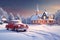 Clic Christmas card featuring a nostalgic winter