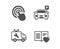 Click, Car service and Parking icons. Love book sign. Cursor pointer, Repair service, Car park. Vector