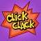 Click clack inscription style comic books