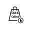 Click and collect black icon