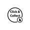 Click and collect black and white icon