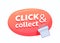 Click and Collect Bubble with Gift Box. Give Away Promo, Online Shopping and Goods Ordering Service. Internet Purchase