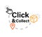 Click and collect icon. Clipart image