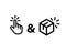 Click and collect line icon. Clipart image