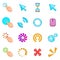 Click cursors icons set, cartoon style