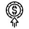 Click dollar icon, outline style