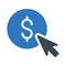 Click dollar vector glyph color icon