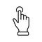Click Gesture of Computer Mouse. Pointer Finger Black Line Icon. Cursor Hand Linear Pictogram. Press Double Tap Touch