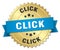 Click gold badge with blue ribbon