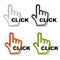 Click hand cursor stickers