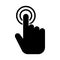 Click hand outline icon. linear style sign for mobile concept and web design. Touching finger simple line vector icon