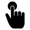 Click hand Touch of hand Finger click on screen surface icon black color vector illustration flat style image