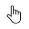 Click hand vector icon. Pointing finger sign. Cursor pointer symbol. Web and application interface image.