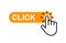 Click here button with hand icon