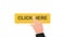 Click here button with hand pointer clicking. Stock illustration.