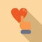 Click like heart online icon flat vector. Normal game button