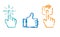 Click Like Share icon in blue color ,hand cursor and like thumb