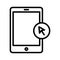 Click mobile thin line vector icon